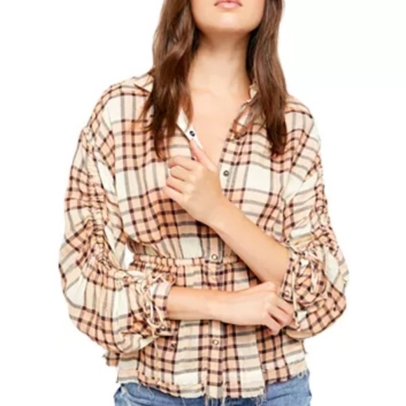 NWT Free People Pacific Dawn Plaid Top - Picture 3 of 10